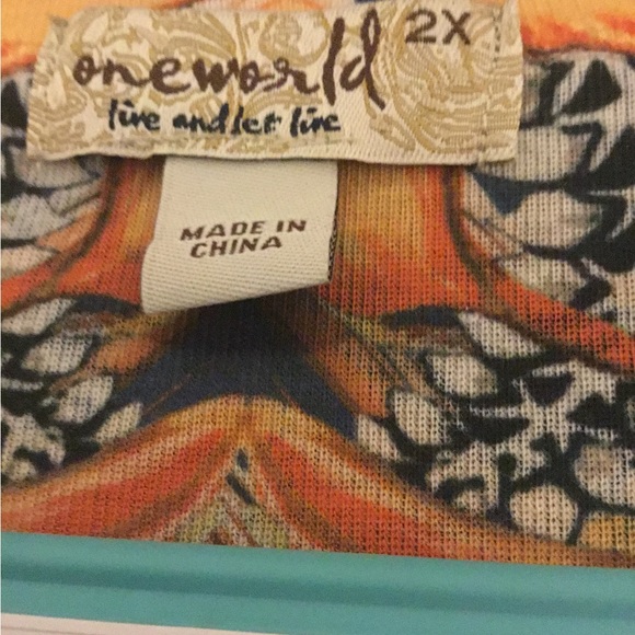 NWOT One World Women’s short Sleeve Top- 2X - Picture 3 of 14